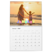 Foto Vintage, benutzerdefinierte Textpastellfarben Kalender (Jan 2027)