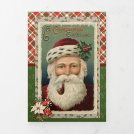 Foto Vintage dreifach gefaltete Weihnachtskarte Urlaubskarte