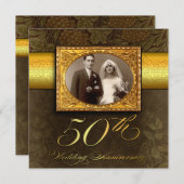 Foto Vintage Hochzeit 50 Jubiläum Einladungen (Vorne/Hinten)