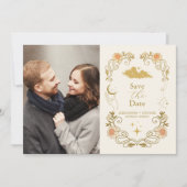 Foto Vintage mystische botanische Hochzeit Save The Date (Vorderseite)