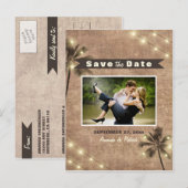 Foto Vintage Palmenbaum Save the Date Postkarten (Vorne/Hinten)