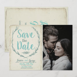 Foto Vintage rustikale Kranz Hochzeit Speichern Si Save The Date