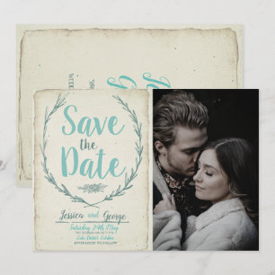 Foto Vintage rustikale Kranz Hochzeit Speichern Si Save The Date