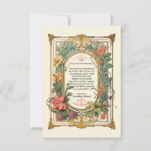 Foto Vintager Blumenstrauß Jugendstil Hochzeit Dankeskarte (Rückseite)