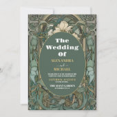 Foto Vintager Blumenstrauß Jugendstil Hochzeit Einladung (Vorderseite)