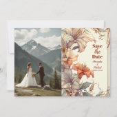 Foto Vintager Blumenstrauß Jugendstil Hochzeit Save The Date (Vorderseite)