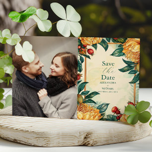 Foto Vintager Blumenstrauß Jugendstil Hochzeit Save The Date