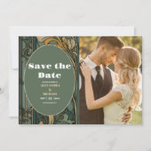 Foto Vintager Blumenstrauß Jugendstil Hochzeit Save The Date (Vorderseite)