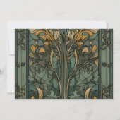 Foto Vintager Blumenstrauß Jugendstil Hochzeit Save The Date (Rückseite)