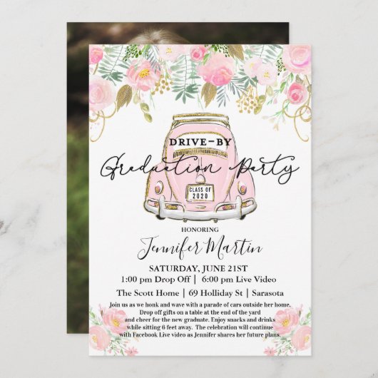 FOTO - Virtual für Graduierungspartner Einladung (Vorne/Hinten)