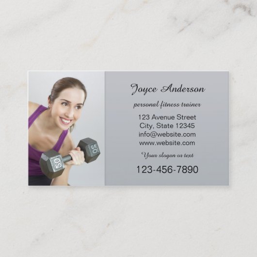 Foto-Visitenkarte für die persönliche Fitness Visitenkarte (Vorderseite)