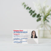 Foto-Visitenkarte für die Steuervorbereitung Visitenkarte (Stehend Vorderseite)