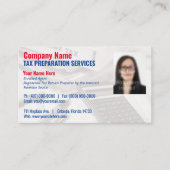 Foto-Visitenkarte für die Steuervorbereitung Visitenkarte (Vorderseite)