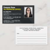 Foto-Visitenkarte für die Steuervorbereitung Visitenkarte (Vorne/Hinten)