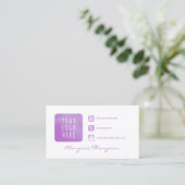 Foto-Visitenkarte für lila Logo-Symbole Visitenkarte (Stehend Vorderseite)