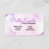 Foto-Visitenkarte für Party-Planer Visitenkarte (Rückseite)