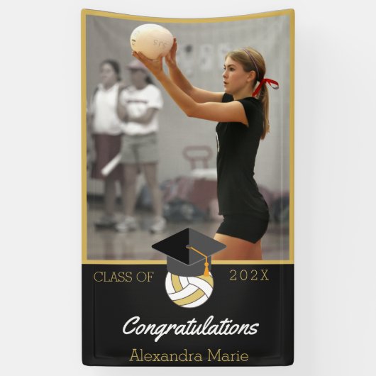 Foto Volleyball-Spieler gratulieren Absolvent Banner (Vertikal)