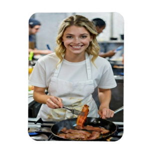 Foto vom Bacon-Kochen anpassen Magnet