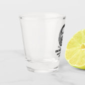 Foto vom Bräutigam Gesicht Junggesellenabschied Ge Schnapsglas (Links)