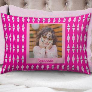 Foto vom Kind auf Kissenbezug in Rosa personalisie