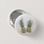 Foto von 2 Ananas am Strand Button (Vorne & Hinten)