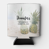 Foto von 2 Ananas am Strand Geburtstag Dosenkühler (Vorderseite)