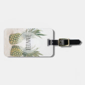 Foto von 2 Ananas am Strand Gepäckanhänger (Vorderseite horizontal)