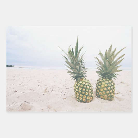 Foto von 2 Ananas am Strand Geschenkpapier Set (Vorderseite 3)