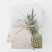 Foto von 2 Ananas am Strand Geschenkpapier Set (Beispiel)