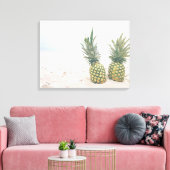 Foto von 2 Ananas am Strand Leinwanddruck (Insitu (Wohnzimmer))