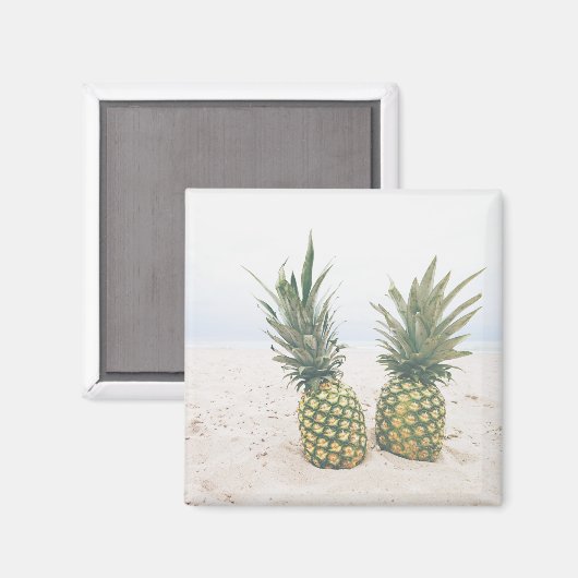 Foto von 2 Ananas am Strand Magnet (Vorderseite/Rückseite)
