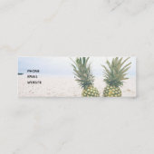 Foto von 2 Ananas am Strand Mini Visitenkarte (Rückseite)