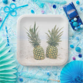 Foto von 2 Ananas am Strand Pappteller (Party)
