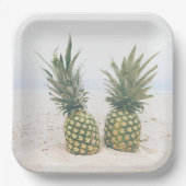 Foto von 2 Ananas am Strand Pappteller (Vorderseite)