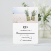 Foto von 2 Ananas am Strand RSVP Karte (Stehend Vorderseite)