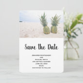 Foto von 2 Ananas am Strand Save The Date (Stehend Vorderseite)