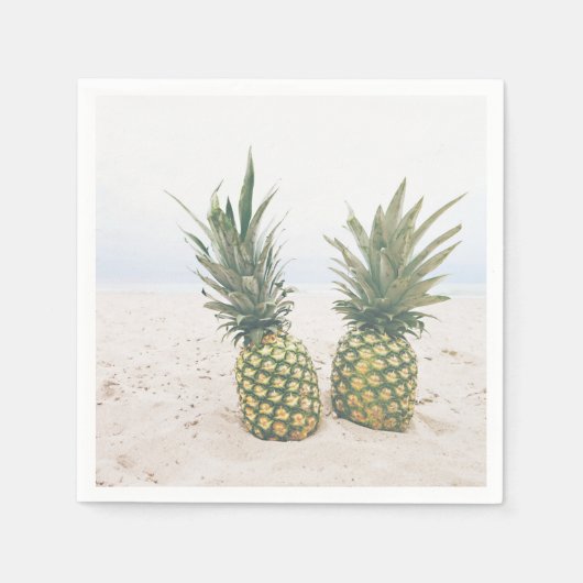 Foto von 2 Ananas am Strand Serviette (Vorderseite)