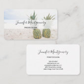 Foto von 2 Ananas am Strand Visitenkarte (Vorne/Hinten)