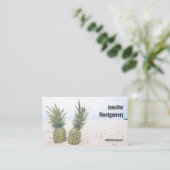 Foto von 2 Ananas am Strand Visitenkarte (Stehend Vorderseite)