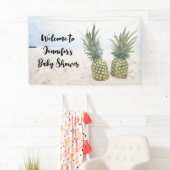 Foto von 2 Ananas auf einer Beach Baby Dusche Banner (Insitu)