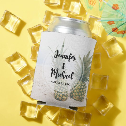 Foto von 2 Ananas auf einer Hochzeit am Strand Dosenkühler (In Situ Sommer)