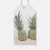 Foto von 2 Ananas auf einer Hochzeit am Strand Geschenkanhänger (Rückseite)