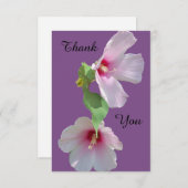 Foto von 2 rosa Hibiskus Blume auf Dankeschön Kart Dankeskarte (Vorne/Hinten)