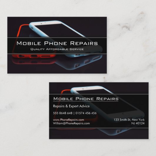 Foto von 2 Smartphones - Visitenkarte (Vorne/Hinten)