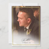 Foto von 80. Male Geburtstag Eleganter Goldrahmen Einladung (Rückseite)