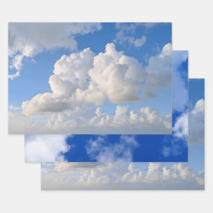 Foto von Blauem Himmel mit weißen Wolken  Geschenkpapier Set