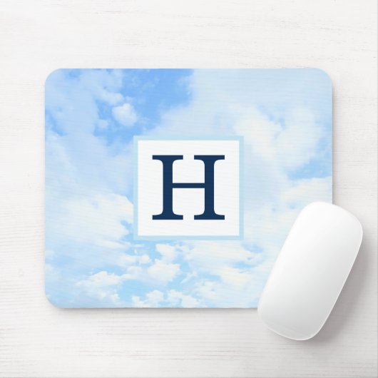 Foto von Blue Sky Eleganter Single Initial Mousepad (Mit Mouse)