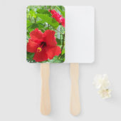 Foto von Blume aus tropischem Hibiskus auf einem Fächer (Vorne und Hinten)