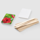 Foto von Blume aus tropischem Hibiskus auf einem Fächer (Non-assembled)