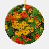 Foto von Blumengelb und Orangen Nasturtien Keramik Ornament (Vorne)
